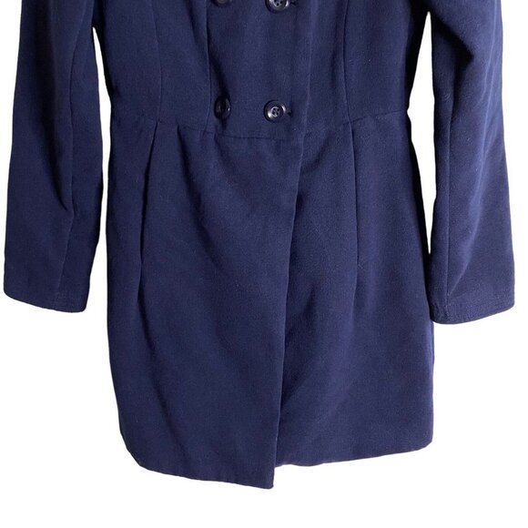 Forever 21 Women's Navy Warm Wear Double Breasted Pea Coat Sz S - Picture 3 of 11